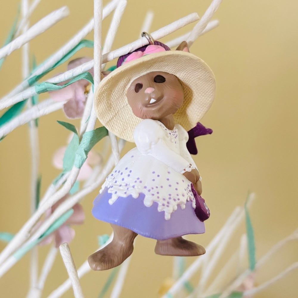Hallmark Mini Easter Ornaments Lamb & Rabbit Vintage 90s - Picture 6 of 8